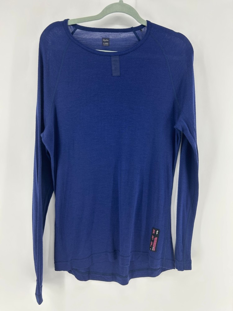 Rapha Merino Wool Base Layer Long Sleeve Shirt Men's XL Navy Blue Crew Neck