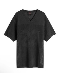 Mens Air Jordan Knit Jersey Top Off-Noir Dark Smoke Gray HQ0766-045 Size Medium