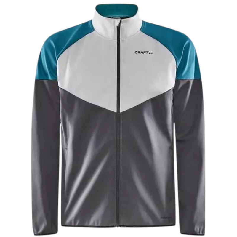 Craft Glide Jacket Men’s XL White Gray Green Waterproof Windproof Full Zip gallery