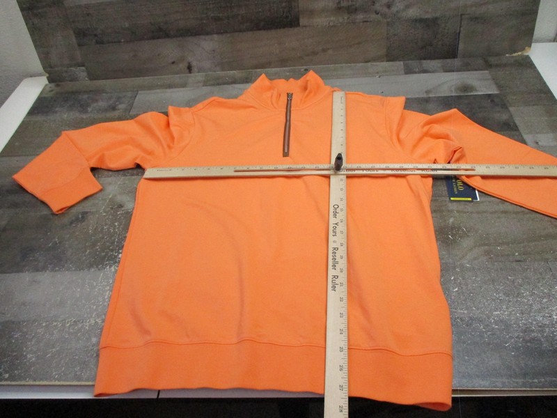Polo Ralph Lauren Pullover Mens Medium Orange 1/4 Zip Golf Performance Stretch gallery