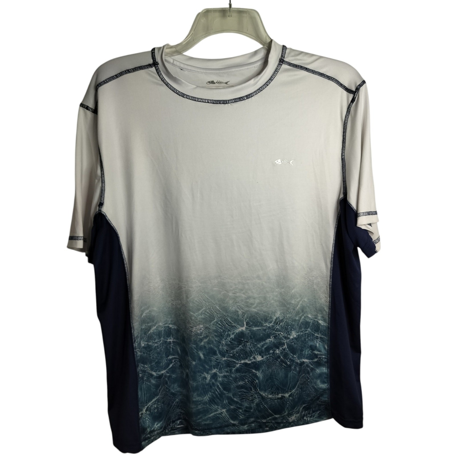 M1192) Silver Bait UPF 50 Wicking Performance Short Sleeve Fishing Shirt Large gallery