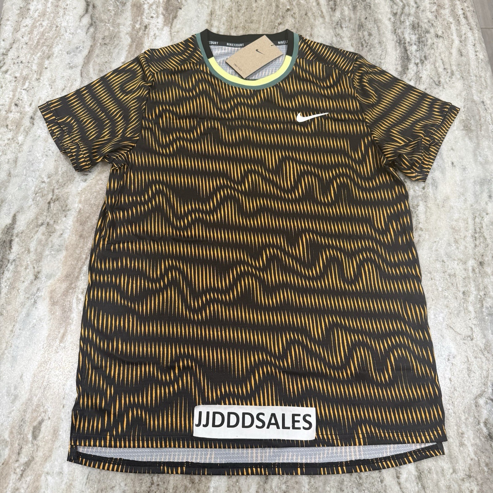 Nike Court Advantage Tennis Shirt Black Yellow FD5322-010 Men’s Sz Large NWT gallery