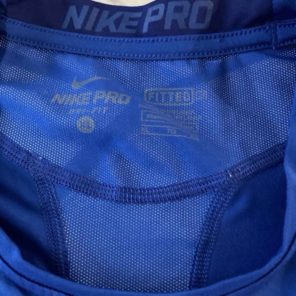 Nike Pro Men's Blue Short Sleeve Crew Neck Compression Stretch Shirt Size X L gallery
