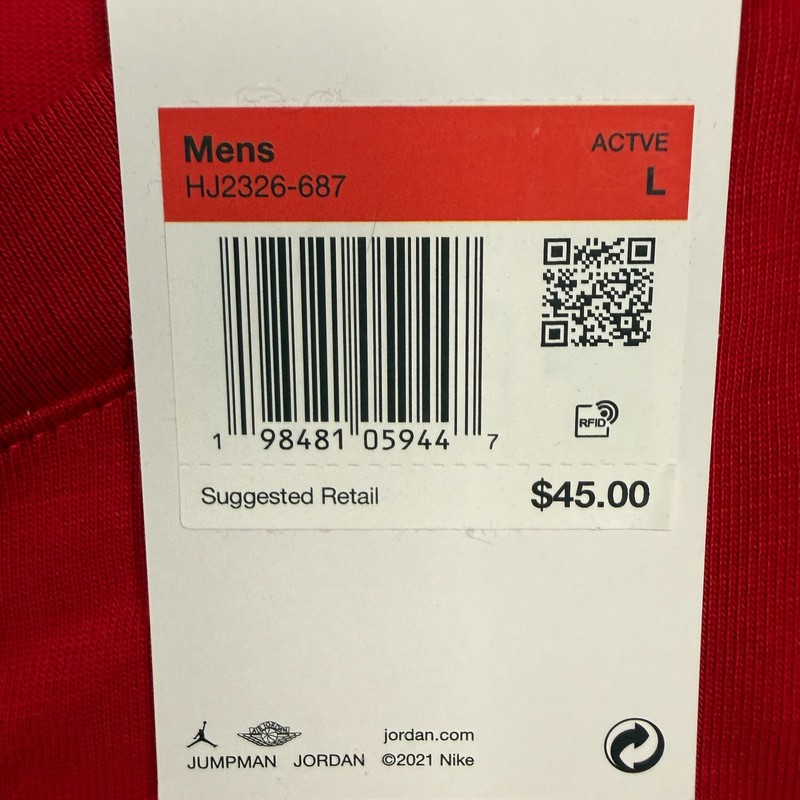 Nike Air Jordan Shirt Mens L Red Sneaker Patch Basketball HJ2326 687 gallery