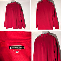 Pebble Beach Golf Performance Quarter Zip Pullover, XXL, Red, Long Sleeve Shirt