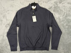 NWT Donald Ross 1/4 Zip Pullover Men’s Small Plaid Navy Athleticwear Long Sleeve