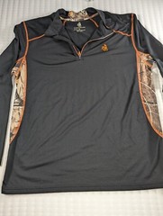 Legendary Whitetails Perfomance Shirt Mens L Black Endurance 1/4 Zip Camo