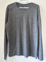 Icebreaker Merino Wool 200 Oasis Base Layer Heather Gray Pullover Sz XL