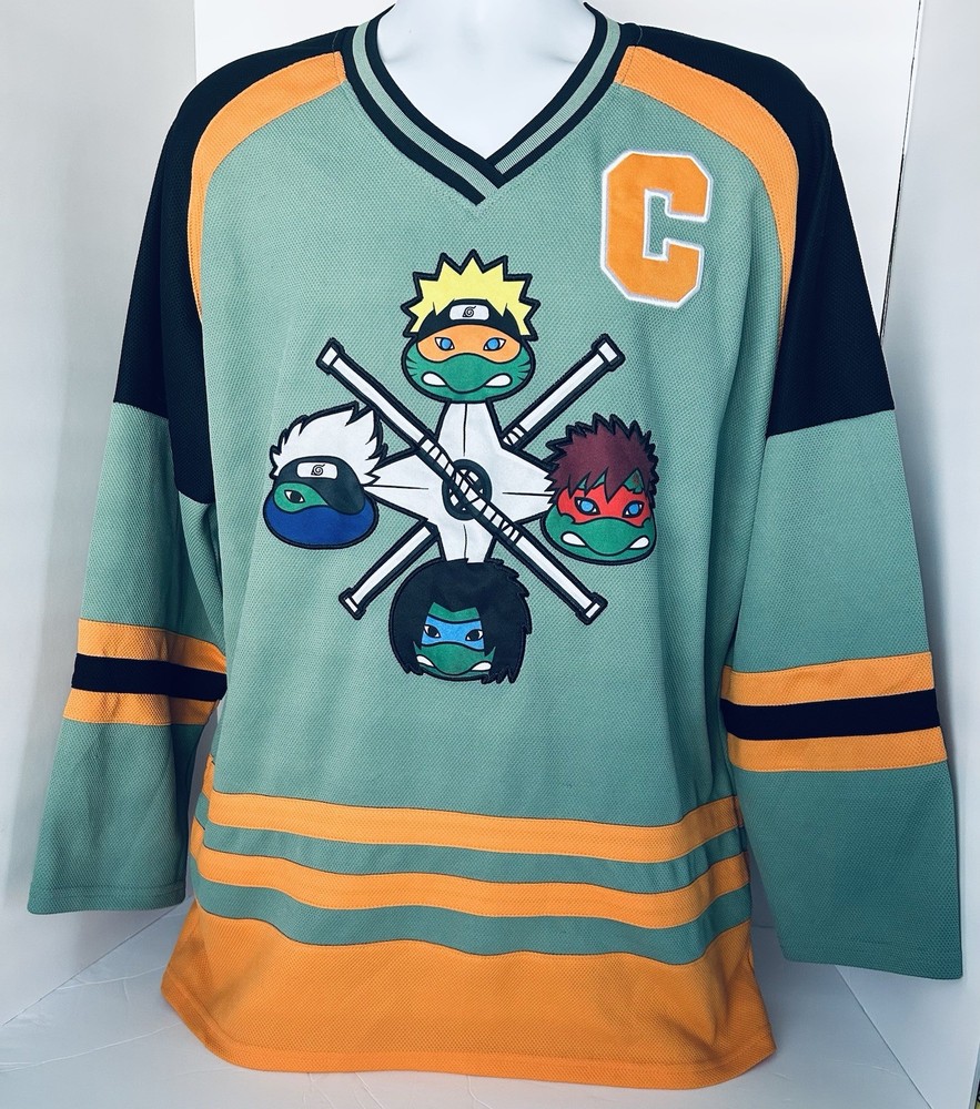 Nickelodeon Naruto Teenage Ninja Turtles Hockey Jersey Size M Embroidered Logo