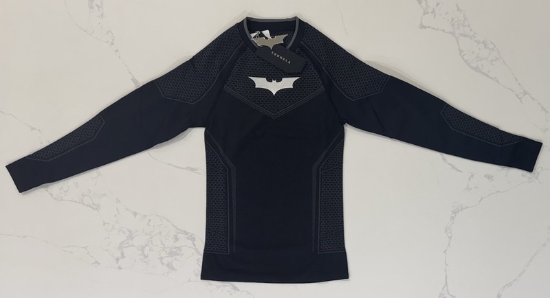 YoungLA Batman Compression Shirt Men's Large Black Long Sleeve Gym Athletic NWT gallery