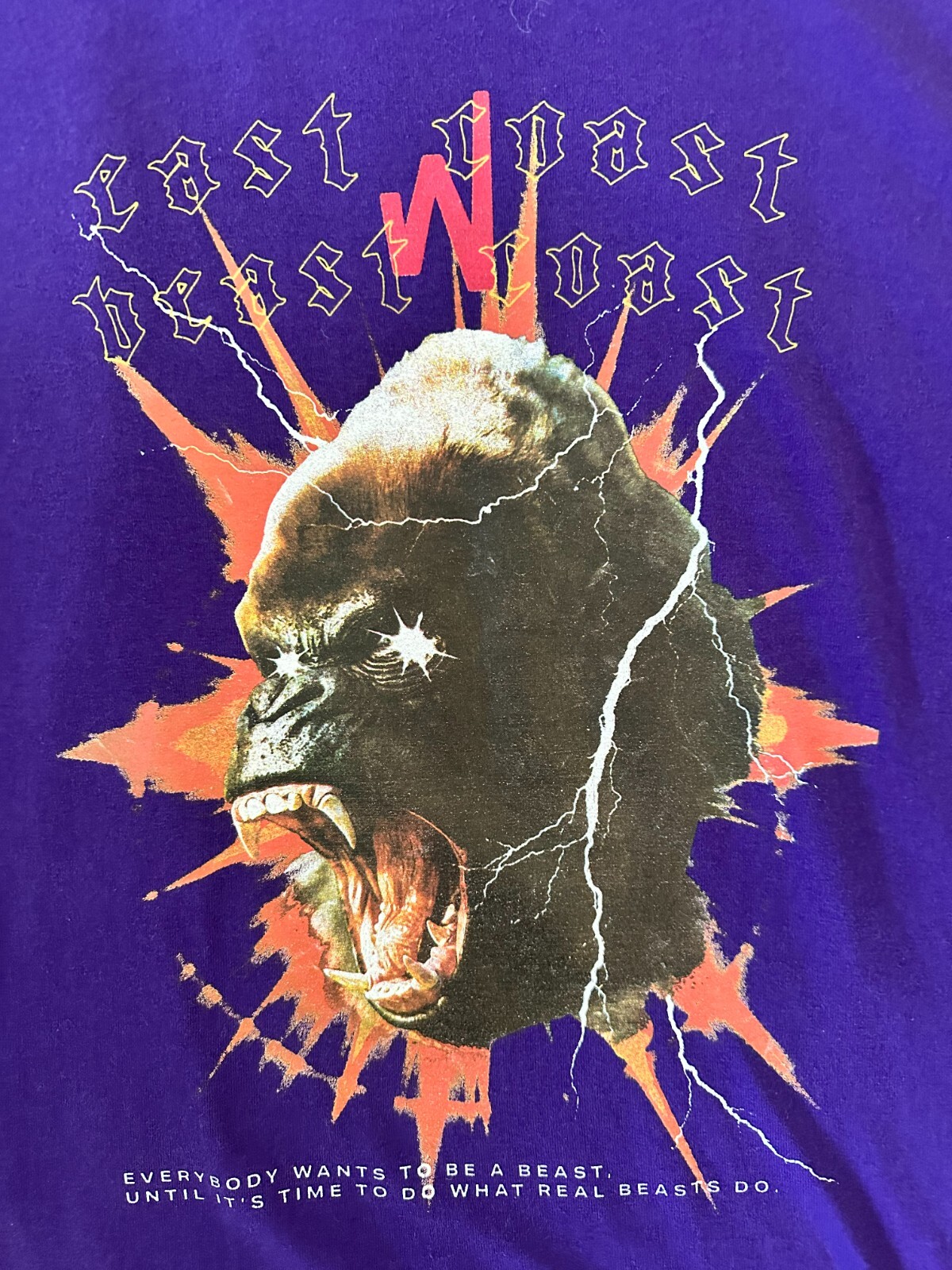 PWRBLD Gym T-SHIRT Lifting EAST COAST BEAST Powerlifting Weightlifting MENS XL gallery