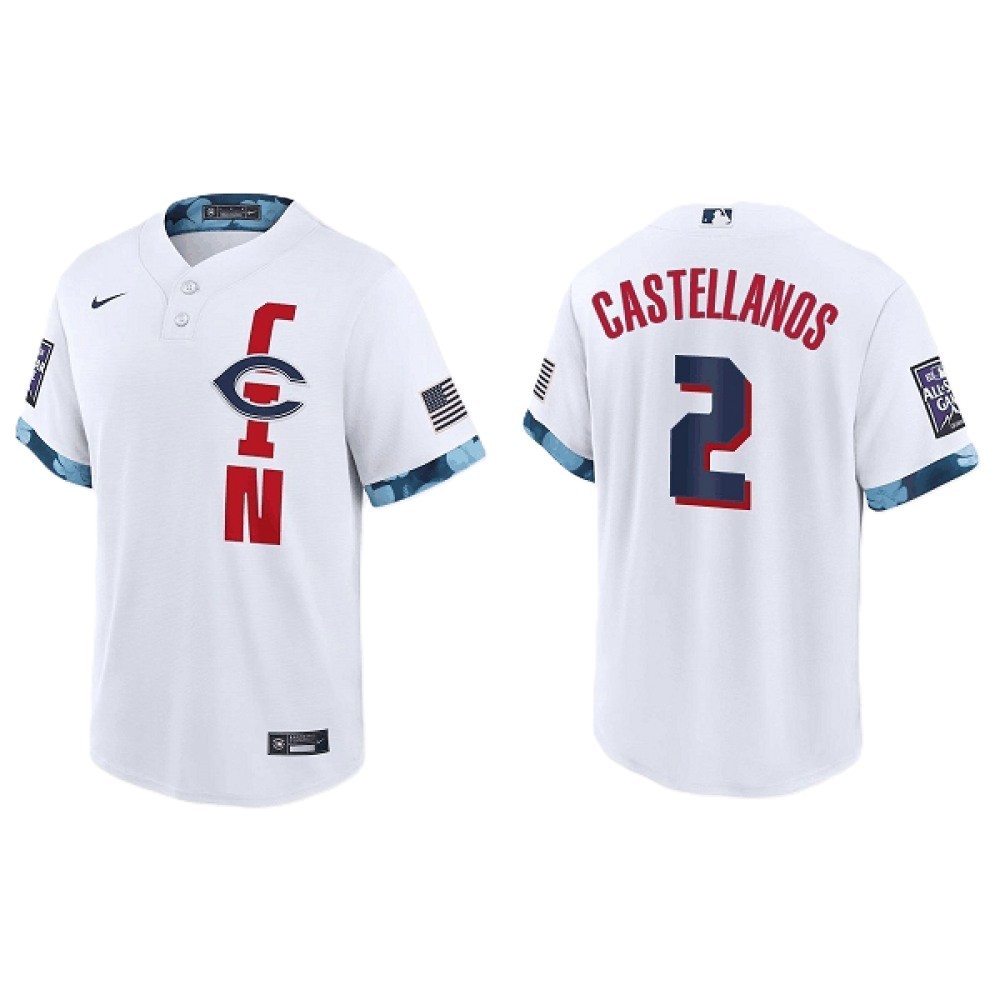 Custom Nike MLB 2021 Cincinnati Reds All Star Game AC Full Stitched White Jersey