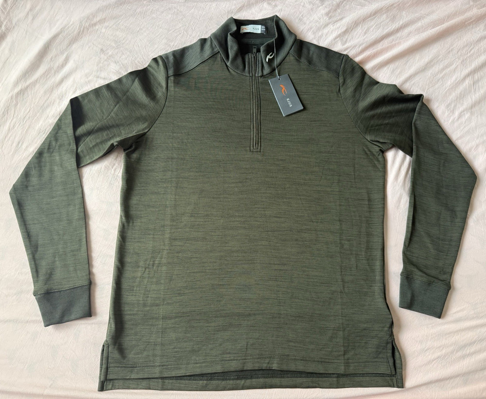 KJUS Liam Techwool Half Zip Mock Neck Pullover NWT M/50 Olive