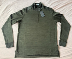 KJUS Liam Techwool Half Zip Mock Neck Pullover NWT M/50 Olive