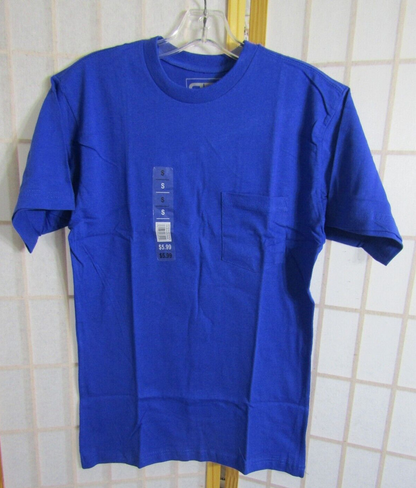 NIB RR Real Ranch Workwear Royal Blue Short Sleeve Pocket Cotton T-Shirt Men's S