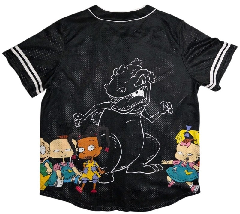 Nickelodeon Rugrats Baseball Jersey Mesh Black Streetwear Adult 2XL Lightweight gallery
