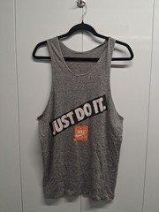 Vintage Nike Tank Top Grey Logo Mens Medium