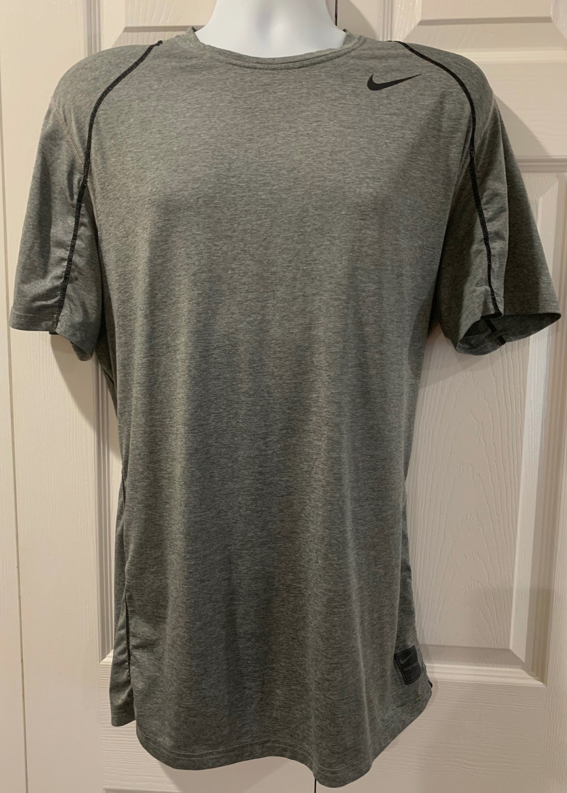 NIKE PRO DRI-FIT FITTED Men's Gray Vented Athletic Sport Shirt XL gallery