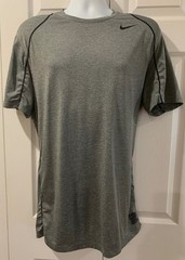 NIKE PRO DRI-FIT FITTED Men’s Gray Vented Athletic Sport Shirt XL