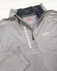 Selkirk Sport Performance Pullover MEDIUM 1/4 Zip Pickleball Long Sleeve Gray