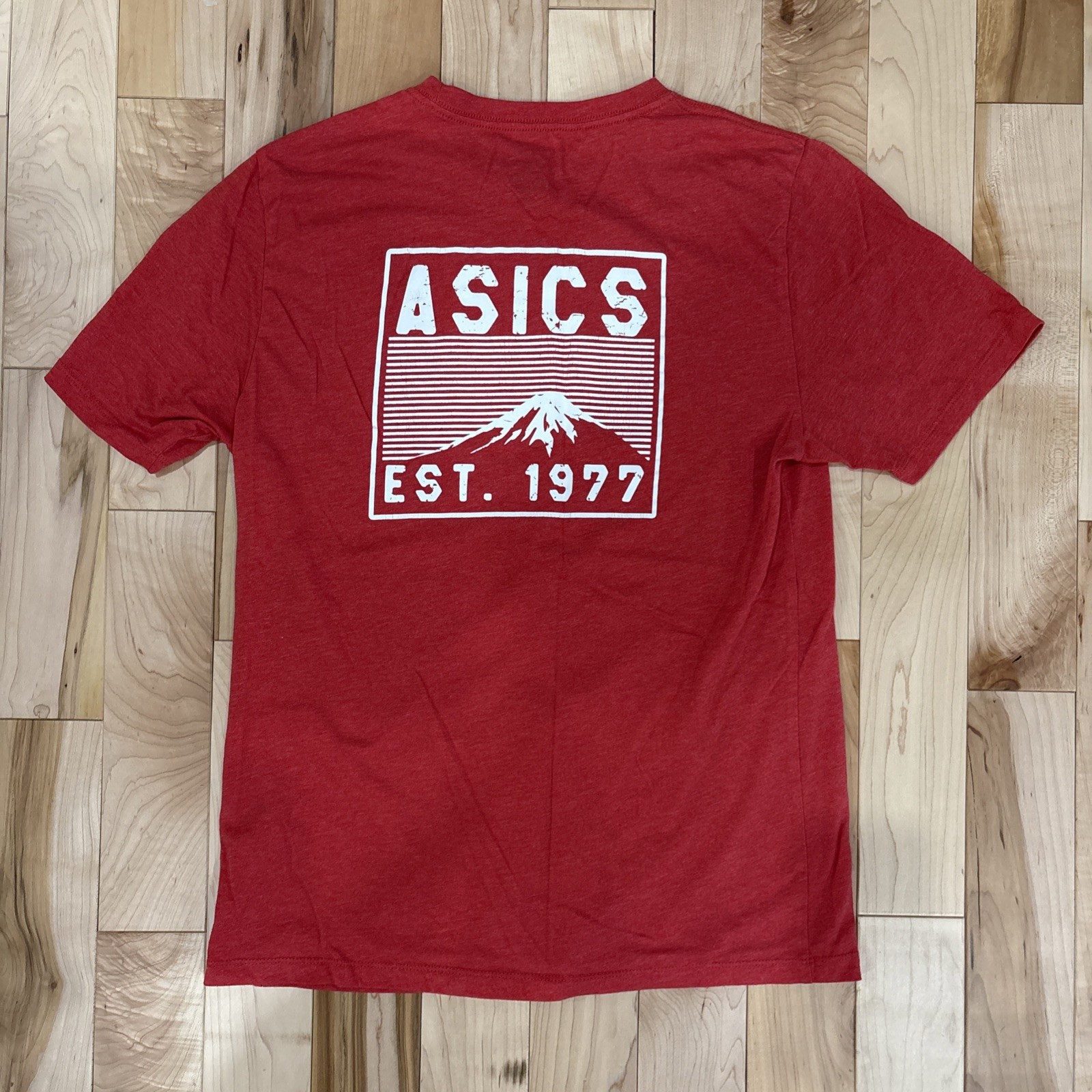ASICS Men's Short Sleeve Athletic Graphic T-Shirt Red Size Medium gallery