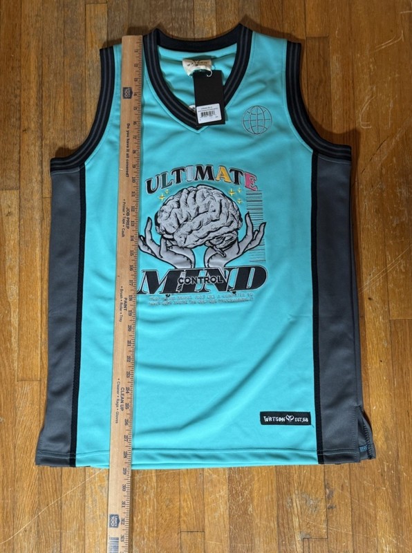 NWT Watson Worldwide Mind Control turquoise/black jersey , men's M gallery