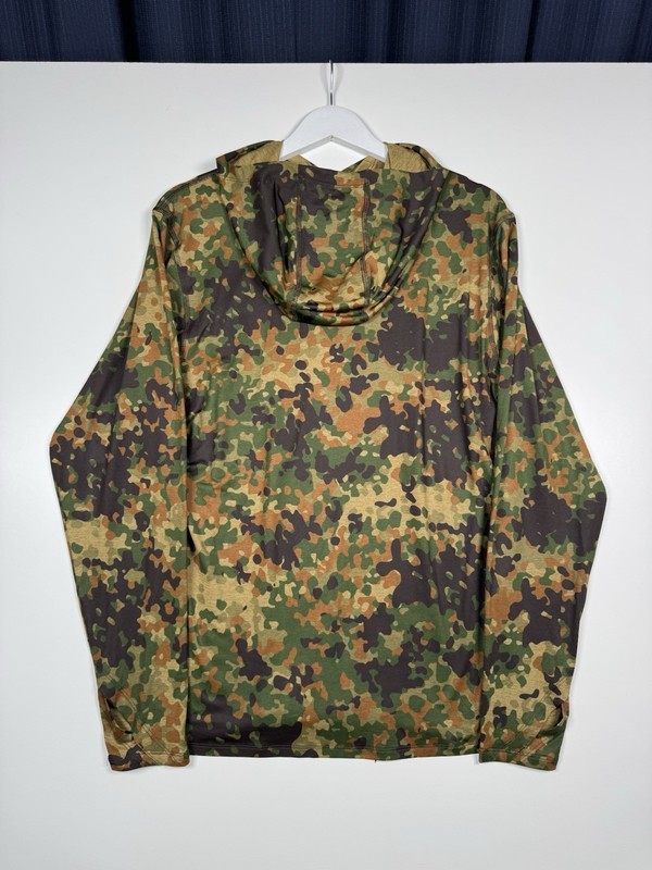 Zero Foxtrot Mens Small Camo Long Sleeve Performance Hoodie Shirt Pocket Logo gallery