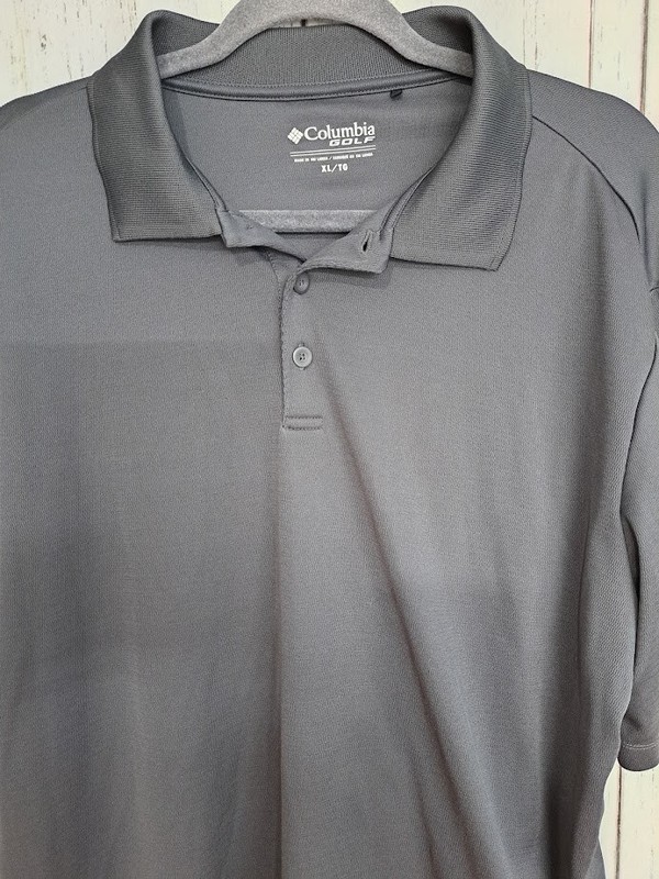 Columbia Size XL Golf Gray Mens Outdoor Active Short Sleeve Gym Shirt gallery