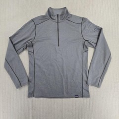 Patagonia Capilene Shirt Mens Medium Gray Midweight 1/4 Zip Long Sleeve Layer