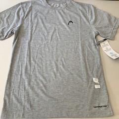HEAD Hypertek Soft Stretch Athletic Short Sleeve Gray T-Shirt Mens S #332
