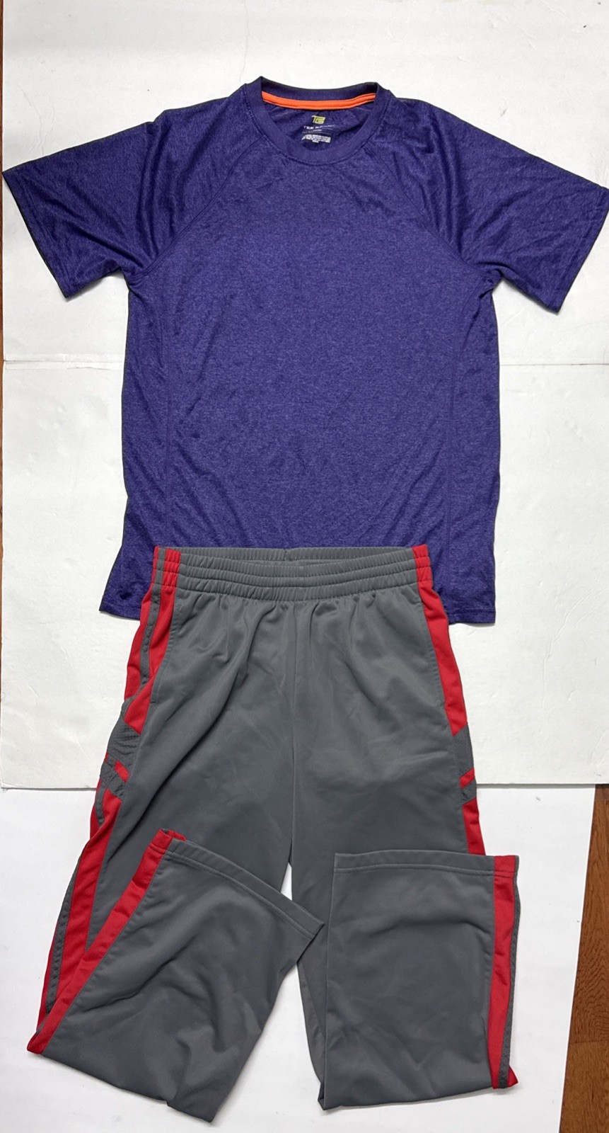 Tek Gear Dry Short Sleeve Tee Shirt Size Small and Pant Size L(14/16) - Used gallery