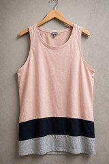 ASOS Colorblock Tank Top Mens Medium Pink Navy Sleeveless Casual Summer