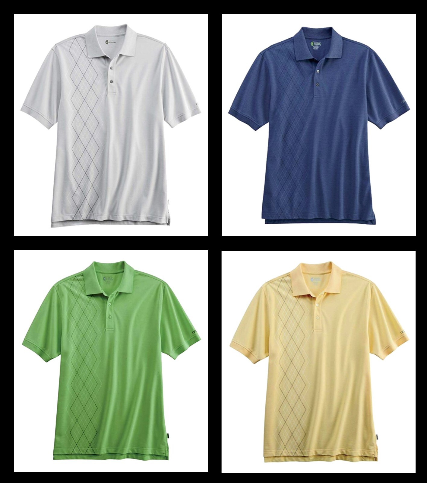 IZOD ~ X-Treme Function Golf Cool FX UPF-15 Argyle Polo Shirt Men's S $50 NWT gallery