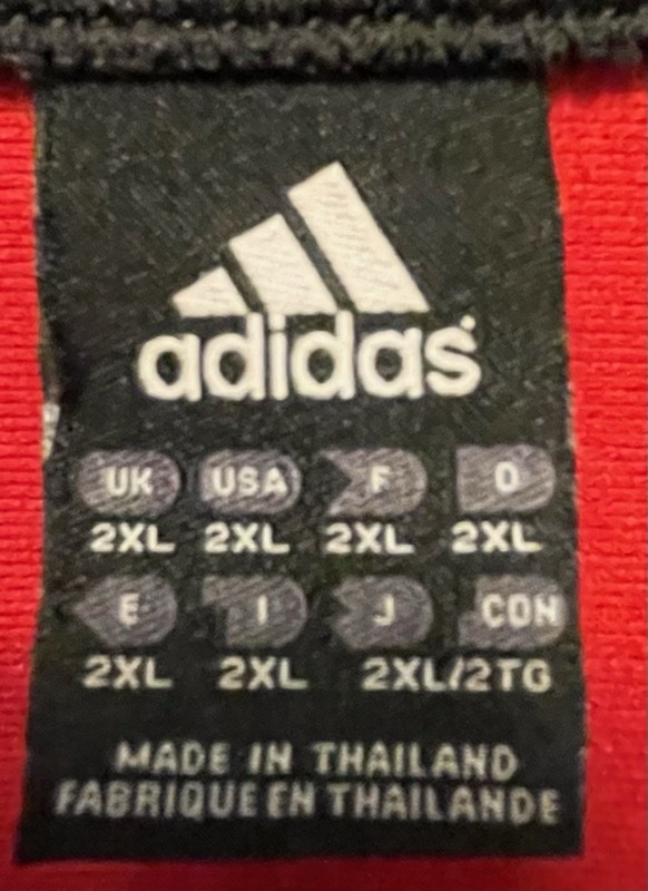 adidas Men’s 2XL Red/Black 3-Stripes Climacool Crew Neck Soccer Training Tee gallery