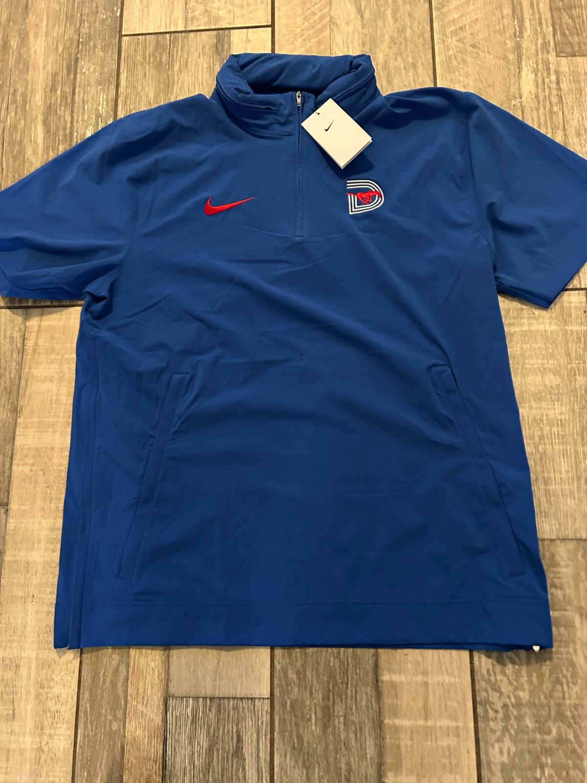 🔥 Nike SMU Mustangs Men’s Large Short Sleeve Quarter Zip Pullover Blue 🏈 gallery