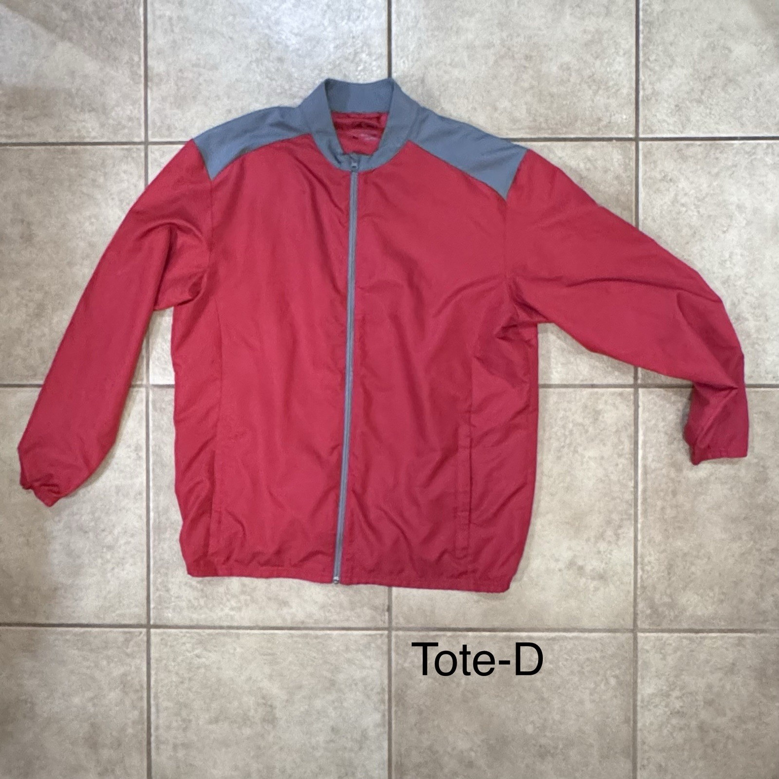 Adidas Wind Shirt Mens XL Red & Gray Full Zip Jacket Long Sleeve gallery