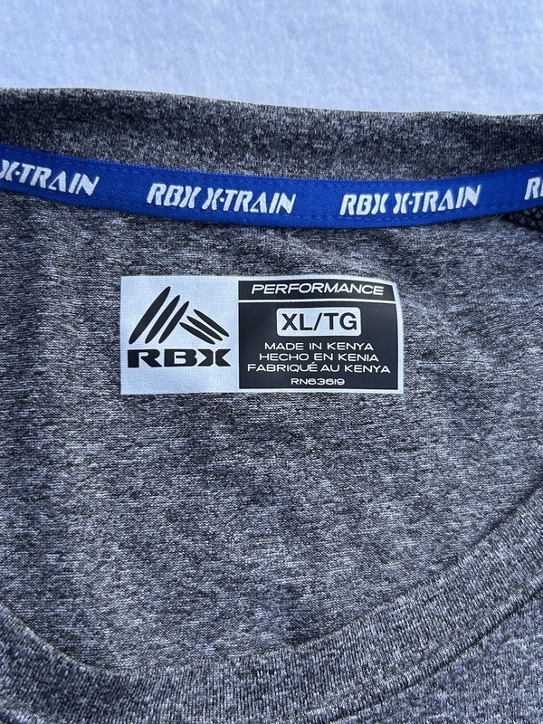 RBX X Train Performance Shirt Mens XL Gray Crew Neck Short Sleeve Athletic Tee gallery
