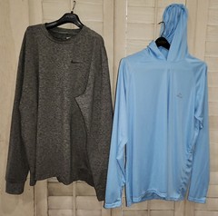 MENS LOT OF 2 NIKE GRAY DRI FIT & WILLIT BLUE UPF 50+ SUN LONG SLEEVE SHIRTS L