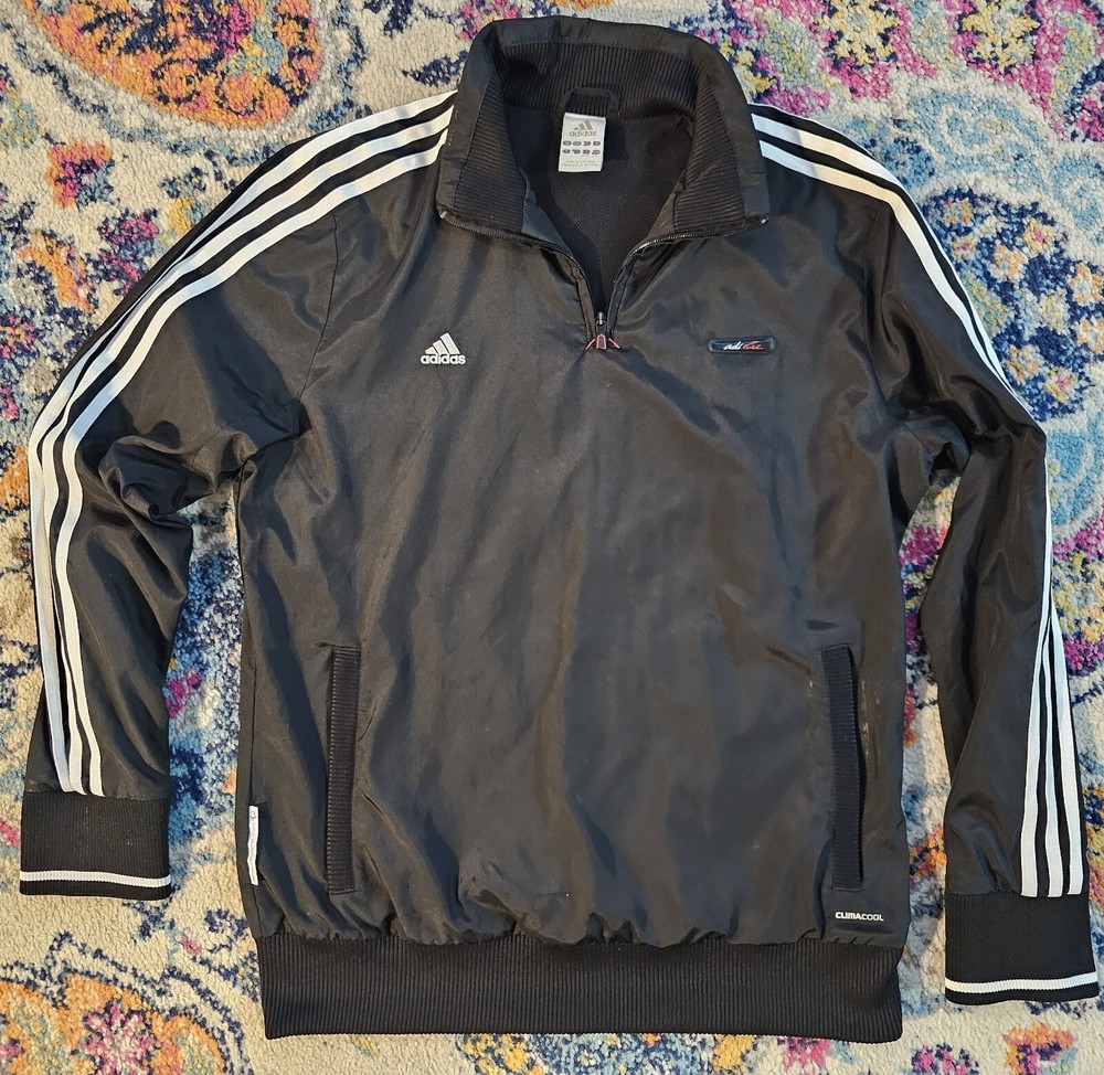 Adidas Black 1/4 Zip Climacool ADIPure Pullover Size Large *SEE Zipper Pull