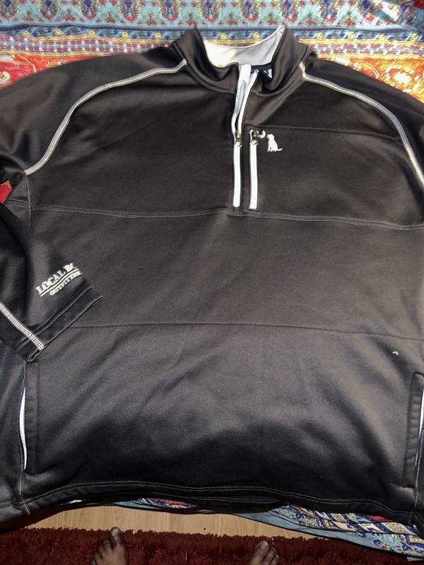 Local Boy Outfitters 2X Black Mock Neck Quarter Zip Pullover Long Sleeve Top gallery