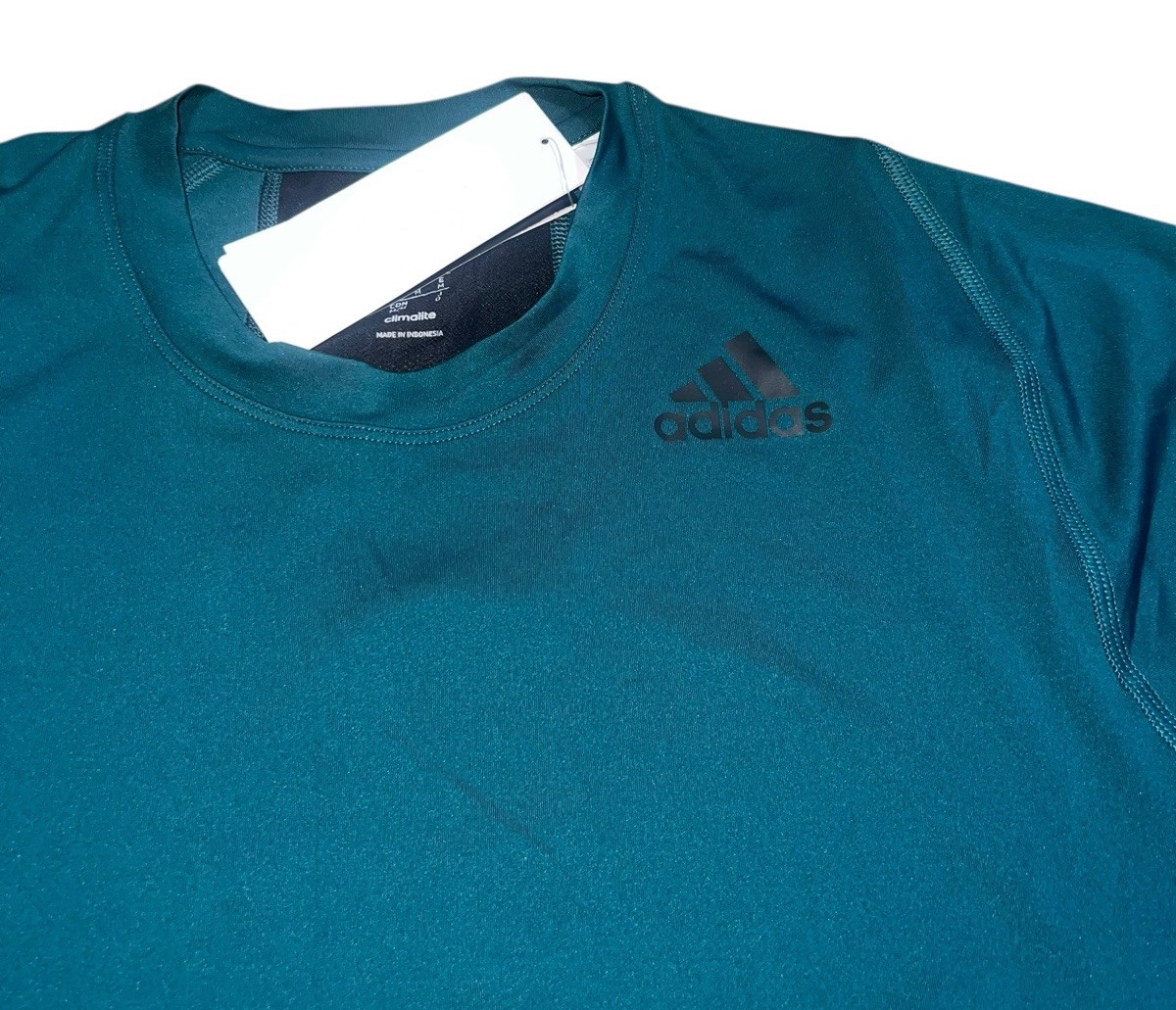 Men’s Adidas Climalite Athletic Shirt Size Medium UPF 50+ Teal Black NWT A2 gallery