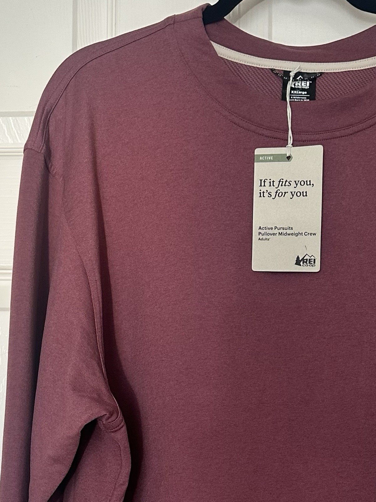 REI Active Pursuits Midweight Pullover Crew Mauve Shadow Red, Size XXL gallery