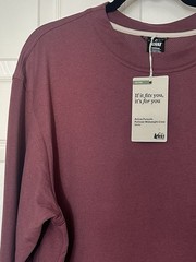 REI Active Pursuits Midweight Pullover Crew Mauve Shadow Red, Size XXL