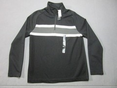 Banana Republic Shirt Mens Large Black 1/4 Zip Performance Wear Striped New