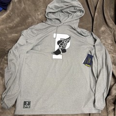 NWT Polo Ralph Lauren P Wing Performance Shirt Gray Heather Hooded Long Sleeve