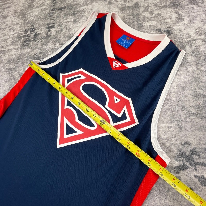 Superman DC Comics Small Basketball Tank Top Colorblock Blue Red Jersey gallery