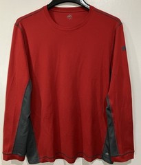 Men’s Alo Coolfit Pullover Red Gray Long Sleeve Base Layer Size Large ESPN Logo