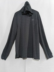 Under Armour Threadborne HeatGear Men’s 2XL Gray Fitted Pullover Hoodie Logo
