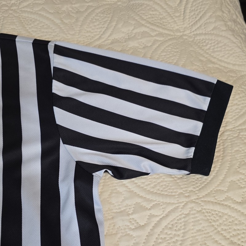 Smitty ComfortTech Men's Referee Jersey Black White Striped V-Neck Breathable L gallery