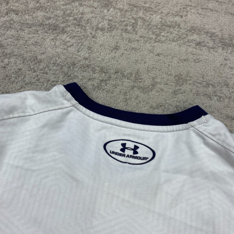 Under Armour ColdGear Infrared Henley Shirt Medium White Blue Gym Workout Mens gallery